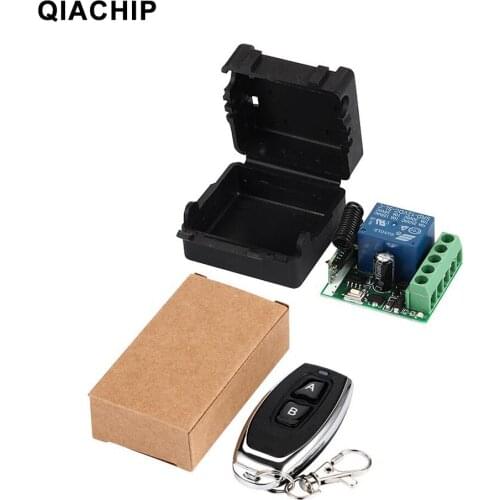 QIACHIP 433Mhz Universal Wireless Remote Control Switch DC 12V 1CH Relay Receiver Module RF Transmitter 433 Mhz Remote Controls