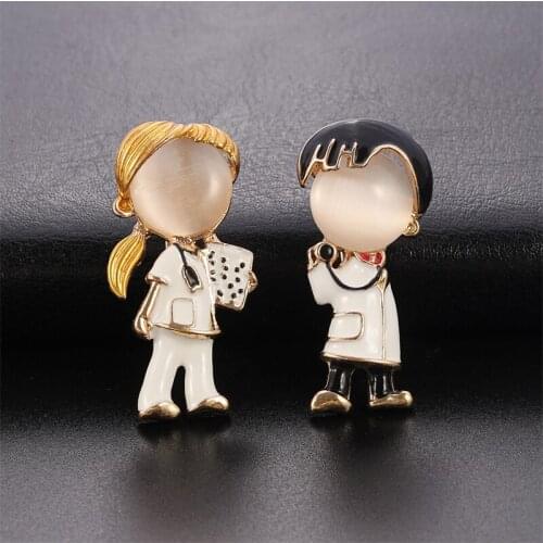 New Opal Enamel Doctor Nurse Brooches Women Hospital Office Brooch Pins Gifts