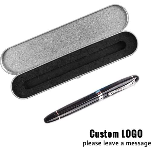 1pc New Metal Office Fountain Pen Business Signature Pens Advertising Gifts Pens With A Box Student stationery Laser Custom Logo