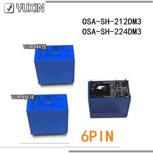 10PCS/LOT 100%Original&New Relay OSA-SH-212DM3 12VDC OSA-SS-224DM3 24VDC OSA SS 224DM3 6PIN 5A 12V 24V