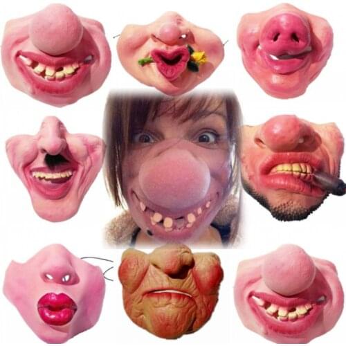 2021 Halloween Masks Adult Funny Uncle Beard Latex 3D Stereo Masks Horrible Exhaust Sunscreen Face Maks Mascarillas Cosplay Mask