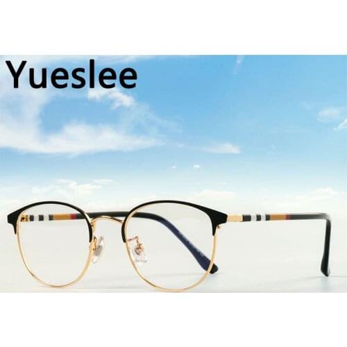 49137 Metal Retro Round Glasses Frame Men Women Optical Fashion Computer Eyeglasses