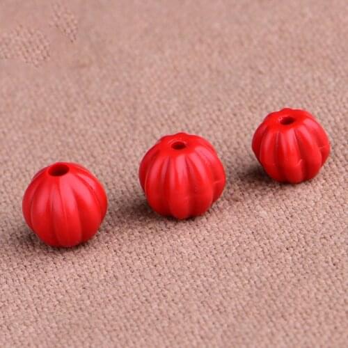 5pcs/lot Craft Handmade Pumpkin Spacer Beads S M L Decoration Charm Cinnabar Beads DIY Bracelets Jewelry Making Accessories
