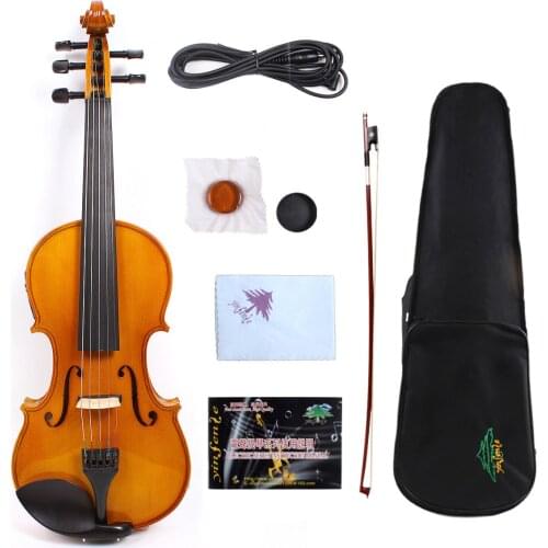 Yinfente 5 String Electric Violin Acoustic Violin 4/4 Maple Spruce Free Bow Case #EV1