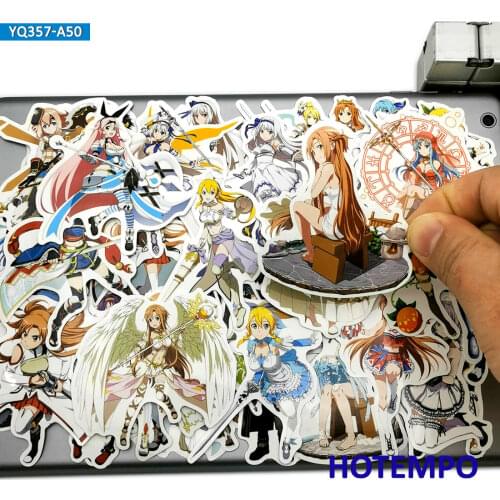 50pcs Sword Art Online SAO Anime Games Style Stickers Toys for Kids Mobile Phone Laptop Luggage Case Skateboard Cartoon Stickers