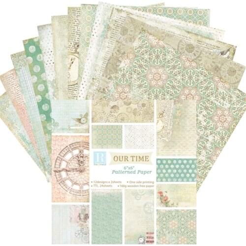6 Inch OUT TIME Background Paper with Single Side Pattern For DIY Album Scrapbook Cards #BO