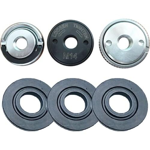 6Pcs M14 Thread Inner Outer Flange Nut Set Quick Release Nut Power Replacement for Makita Angle Grinder