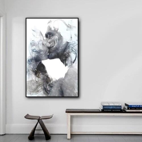 Abstract Figure Lover Kissing Canvas Painting Wall Art Nordic Posters and Prints Wall Pictures for Living Bedroom Decoration
