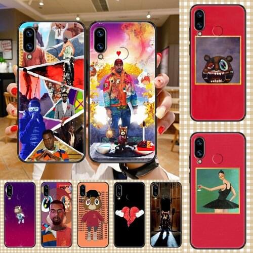 Rapper Kanye West Designer Phone case For Huawei Honor 6 7 8 9 10 10i 20 A C X Lite Pro Play black trend bumper luxury prime