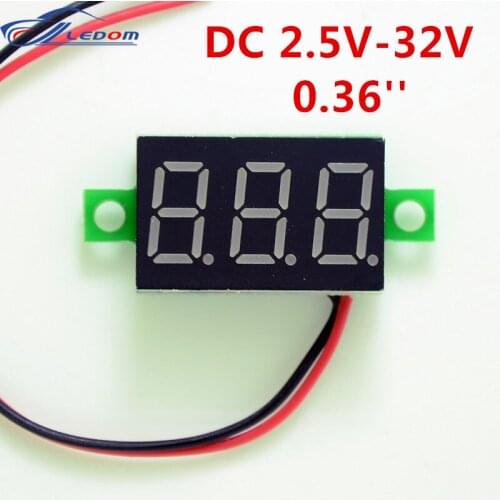 DIY Red Blue Digital LED Mini Display Module DC 2.5V-32V Voltmeter Voltage Tester Panel Meters Gauge for Motorcycle Car