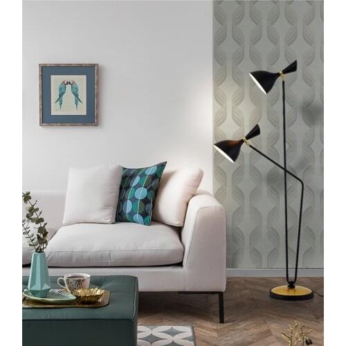 Double light floor lamp 2*E27 latest design floor light black or white metal lampshade fancy design lighting table lamp