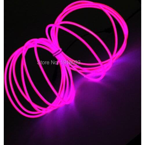 DC-3V 3Meter 2.3mm Pink Neon Light Neon LED lamp Flexible EL Wire Rope Tube Flexible LED Strip With Controller Dance Party Decor