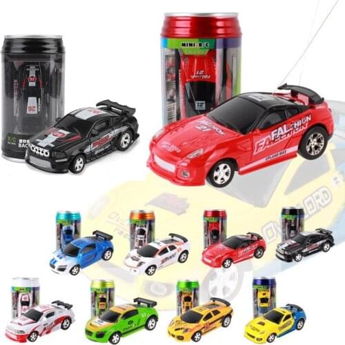 Creative Coke Can Mini Electric Remote Control Racing Car with Lights Kids Toy Mobile Vehicle Model Kid Mini Cars Toys Gifts