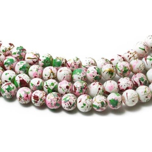 Hot Selling 8MM 100Pcs Charms Colorful Round Shape Glass Loose Spacer Beads For Jewelry Making DIY Bracelet&Necklace