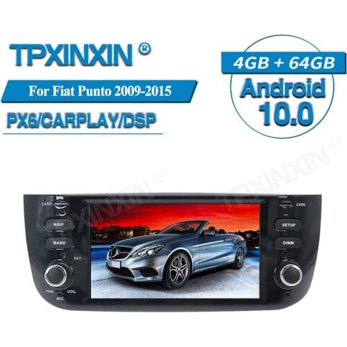 For Fiat Punto 2009-2015 Android 10 Radio Car Multimedia Player GPS Navigation Audio Stereo Screen DVD Head Unit Tape Recorder