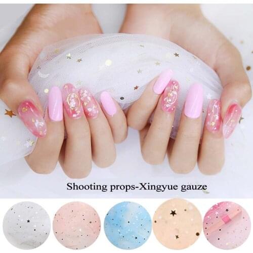 Nail Art Decoration Gauze Shooting Photo Props Nail Mesh Manicure Photography Background Lace Mesh Cloth 6 Colors
