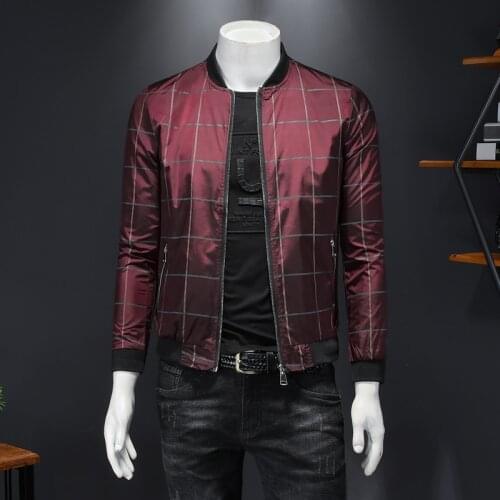 2021 Mens Bomber Jacket Chaqueta Hombre Casual Business Casual Plus Size 5xl Pattern Check Jacket