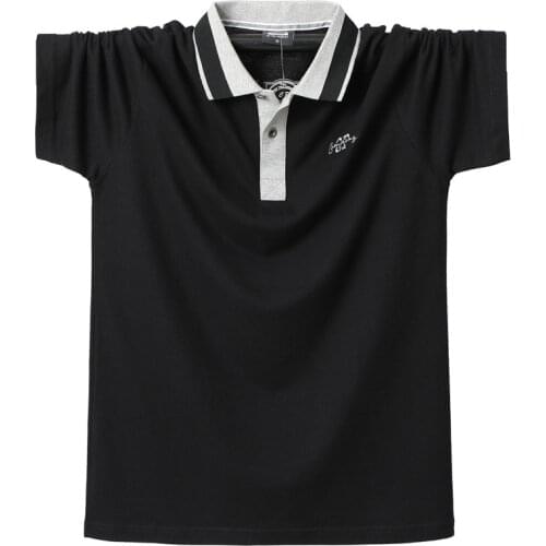 Mens Polo Breathable Cotton Short Sleeve Men Stripe Polo Shirts Summer Casual Turn-down Collar Patchwork Male Plus Size 5XL 6XL