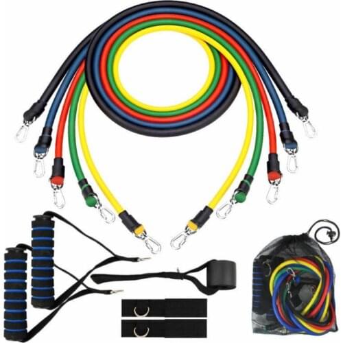 11Pcs Home Gym Fitness Strength Training Workout Resistance Bands Pull Rope Set resistance band