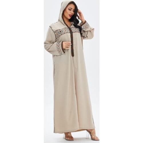 New Ramadan Eid Hooded Abaya Dubai Muslim Arabic Dress Womens Islam Clothing Robe Longue Jelaba Femme Musulman Kaftan F2841