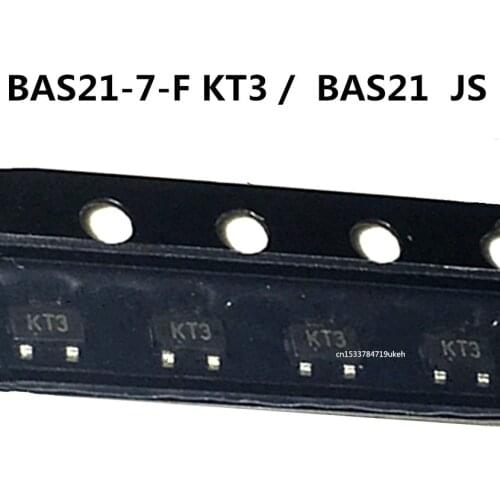 Original 50pcs/ BAS21 JS BAS21-7-F KT3 SOT23