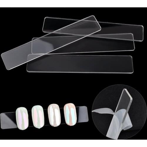 10Pcs Nail Art Design Display Stand Training Tools Clear False Nail Tips Display Holder with Protective Film for Nail Decoration