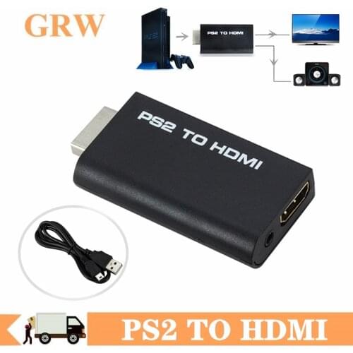 Portable PS2 to HDMI 480i/480p/576i Audio Video Converter with 3.5mm Audio Output Supports All PS2 Display Modes PS2 TO HDMI
