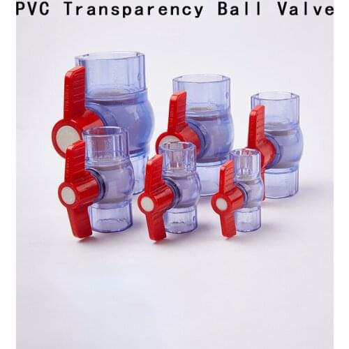 PVC Transparency Ball Valve PVC Ball Valve Coupler Adapter Water Connector For Garden Irrigation System Aquarium fish tank 1 Pcs