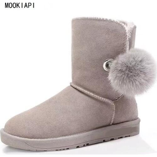 The highest quality snow boots in Australia in 2019, real leather Short plush women boots womens shoes in the tube