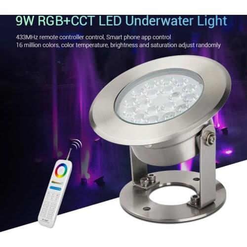 [Seven Neon]9W RGB+CCT LED Pool Light Dimmable 600LM LED Underwater Light,DC12V/DC12-24V LED Swimming pool l