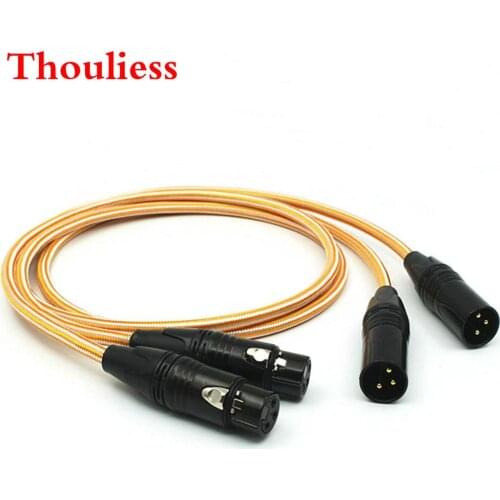 Thouliess Pair HIFI Silver-plated XLR Balanced Cable Hi-end 2 XLR Male to XLR Female Cable With Gold-plated XLR Connector