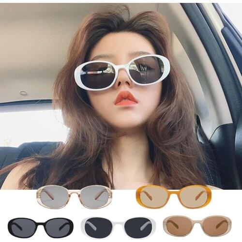 Women Retro Oval Sunglasses Korean Personalized Driver Sunglasses