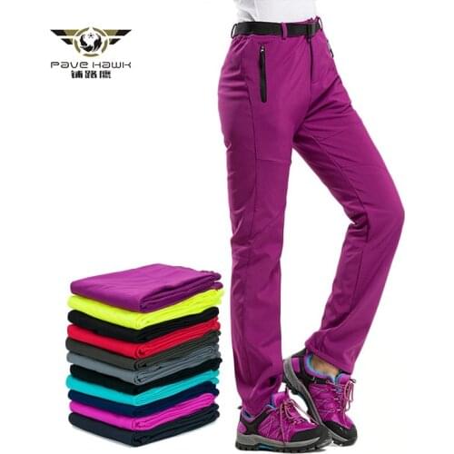 Womens Winter Warm Cargo Stretch Pants Casual Fleece Snow Pants Waterproof Soft Shell Long Trousers Tactical Work Pants S-3XL