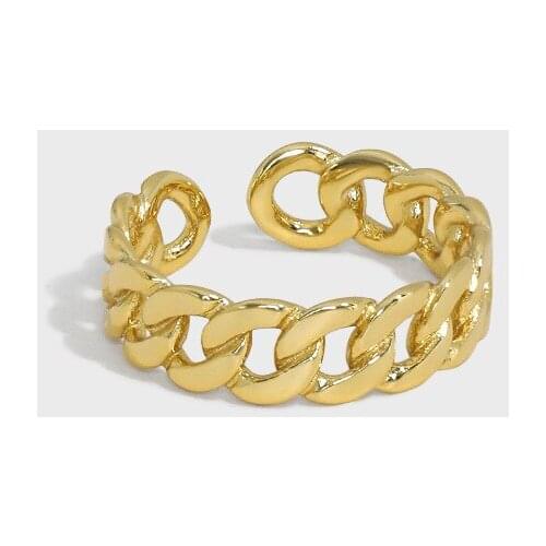 Silvology 925 Sterling Silver Twist Chain Rings for Women Quality Minimalist Statement Korea Rings Ladies Fashionable Jewelry