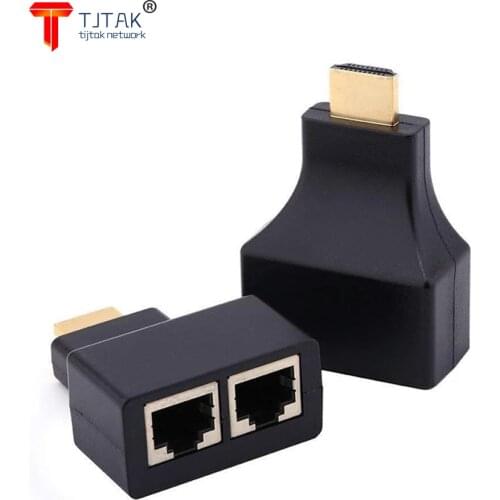 1 PAR HDMI Adaptador DE Extensao Video RJ45 Max 30 M Para Dual RJ45 CAT6 UTP LAN Ethernet Extender Repeater 1080P For HDTV HDPC