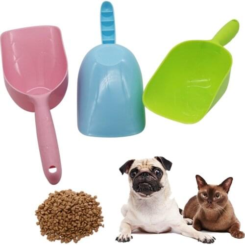1 Pcs 3 Colors Food Pet Spoon Cute Candy Colors Small Pet Dog Cat Bird Rabbit Puppy Food Feeder Bowl Scoop Shovel Tool