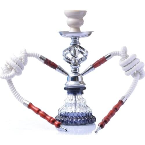 1Pcs Shisha Hookah Aluminum Alloy Chicha With 2 Silicone Hose And Tobacco Bowl Tongs Narguile Smoke Cigarette Accessories Part