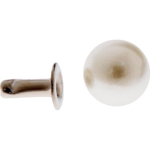 100 Sets Pearl Rivet,Plastic Pearls Rivets Studs Buttons for Hat/Shoe/Clothes/Bag/Skirt/Bridal Veil DIY Accessories