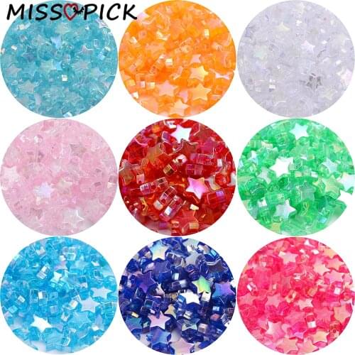100pcs 10mm Acrylic Beads Shiny AB Star Loose Spacer Beads Charms for Jewelry Making Handmade DIY Bracelet Accessories Wholesale