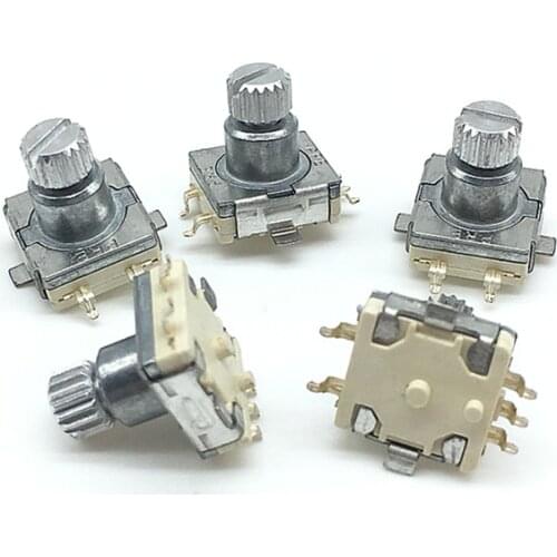 2pcs/lot EC11 Rotary Encoder Code Switch 30 Position With Push Button Switch SMD 5pin Handle Length 9.5mm