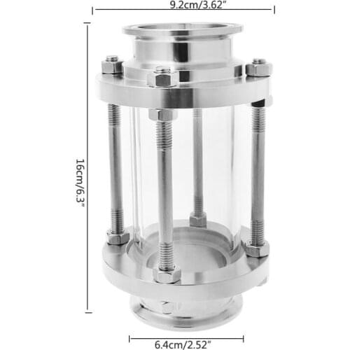2" Tri Clamp Clover Flow Sight Glass Diopter For Home Brew Diary Product SUS304 Stainless Steel Sanitary Fitting Ferrule OD 64mm