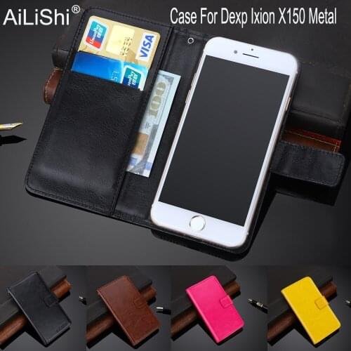 AiLiShi 100% Exclusive Case For Dexp Ixion X150 Metal PU Leather Case Flip Top Quality Cover Phone Bag Wallet Holder + Tracking