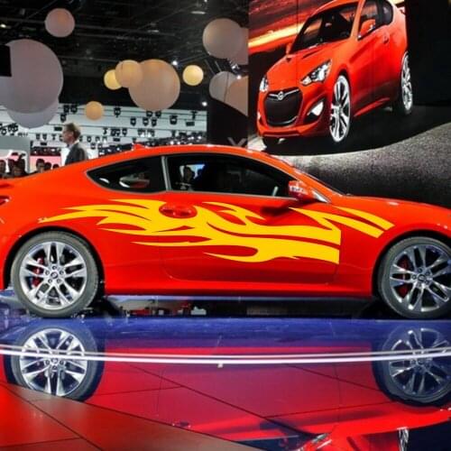 Car Decal Racing Crazy Flames 103'' for Coupe Vinyl Side Art Motor Door Stickers ZC58