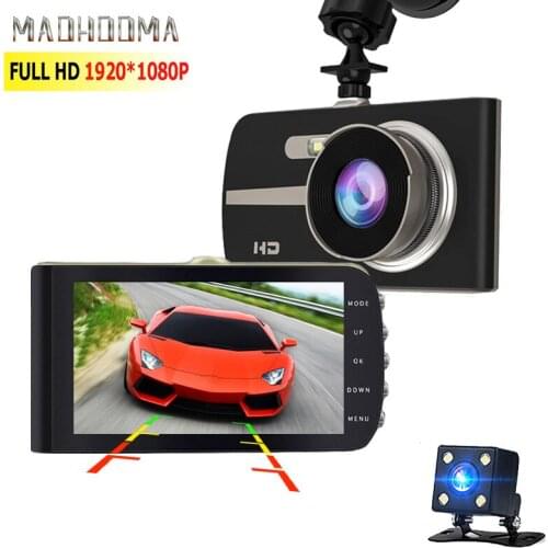 MaoHooMa Car DVR 4 Inch FHD 1080P Dash Camera Dual Lens Dash Cam Video Recorder Night Vision G-sensor Auto Registrator Dashcam
