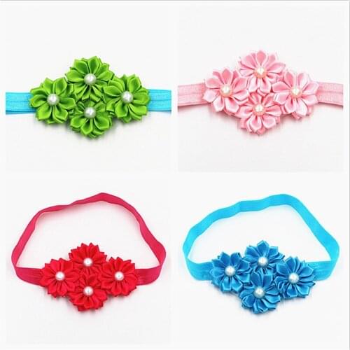DIY Kids Headband Hairband Pearl flower Head Hoop band Horn Party Hair Accessories
