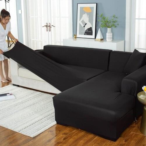 Elastic Sofa Cover Solid L Shape Sofa Covers Velvet For Living Room Stretch Slipcover Couch Cover fundas para sofás cheslong