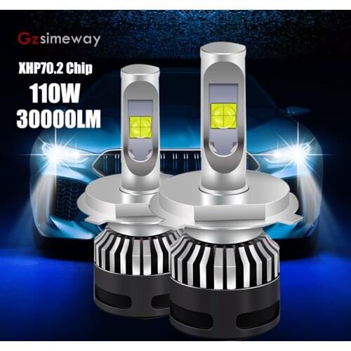 H4 H7 Led Light Canbus 9005 HB3 H1 HB4 H11 9006 9012 Car Headlight Bulbs Mini 30000LM XHP70 Chip 12V Automobiles Auto Lamp 6000K