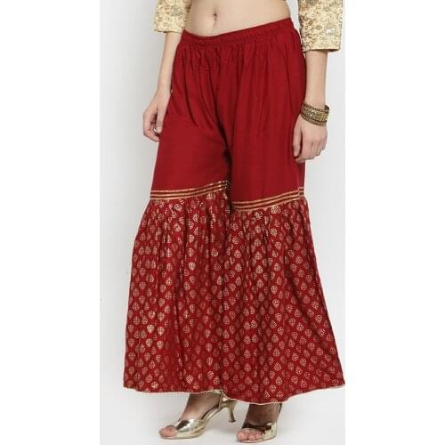 Indian Pants for Women Salwar Cotton Printing Wide Leg Pantalones Etnicos Para Mujer Elasticated Waistband India Trouser