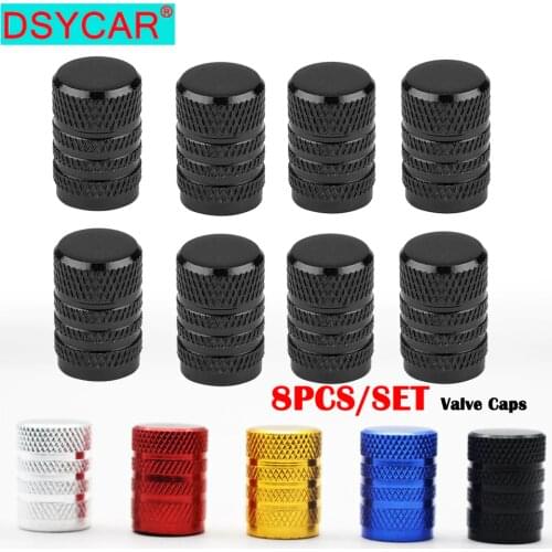 DSYCAR 8Pcs/Lot Valve Caps Prevent Corrosion Car Dust Caps Universal Aluminum&Plastic Wheel Tire Air Caps Valve Stem Covers New
