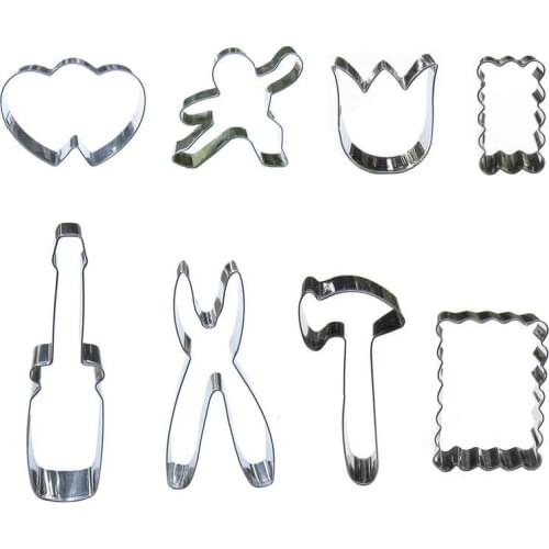 Kung Fu hammer screwdriver pliers Rectangular Cookie Cutter Biscuit Press Stamp Embosser Sugar Pasty Cake DIY Baking Mould